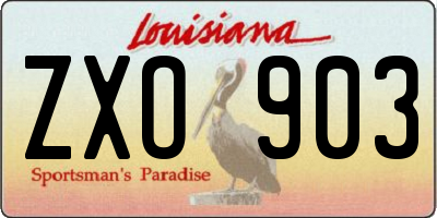 LA license plate ZXO903