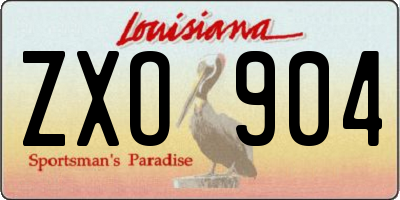 LA license plate ZXO904