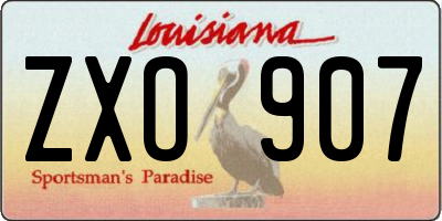 LA license plate ZXO907