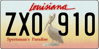 LA license plate ZXO910