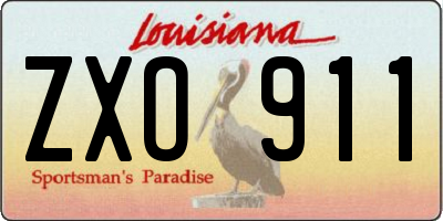 LA license plate ZXO911