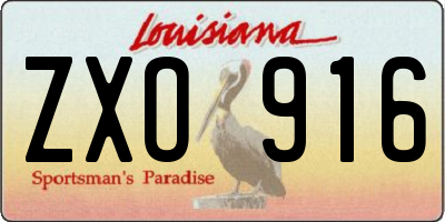 LA license plate ZXO916