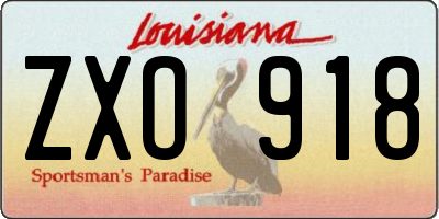 LA license plate ZXO918