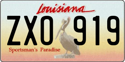 LA license plate ZXO919