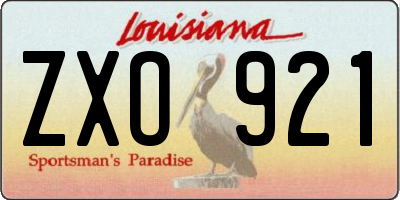 LA license plate ZXO921