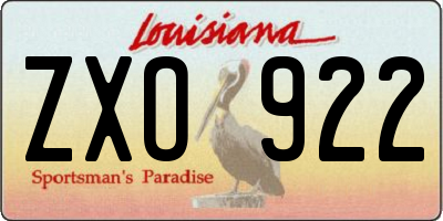 LA license plate ZXO922