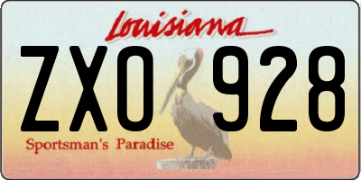 LA license plate ZXO928