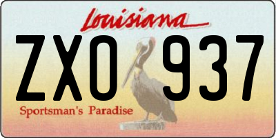 LA license plate ZXO937