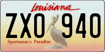 LA license plate ZXO940
