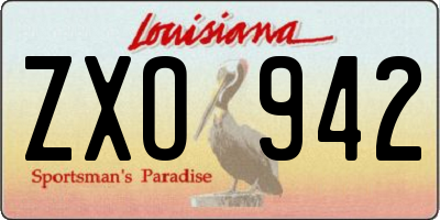 LA license plate ZXO942