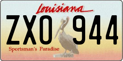LA license plate ZXO944