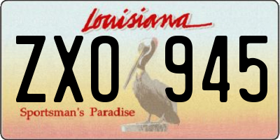 LA license plate ZXO945