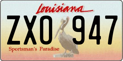 LA license plate ZXO947