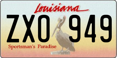LA license plate ZXO949