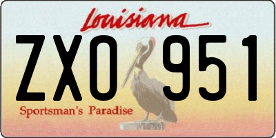 LA license plate ZXO951