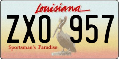 LA license plate ZXO957