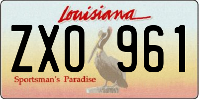 LA license plate ZXO961