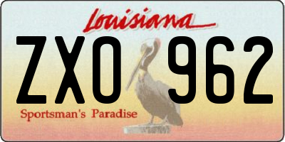 LA license plate ZXO962