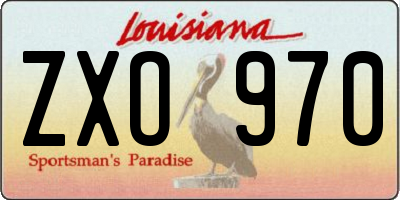 LA license plate ZXO970