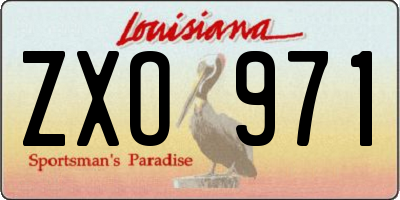 LA license plate ZXO971