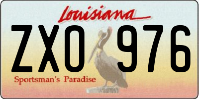 LA license plate ZXO976