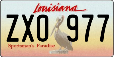LA license plate ZXO977