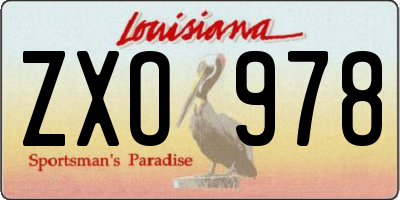 LA license plate ZXO978