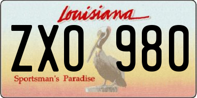 LA license plate ZXO980