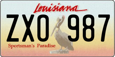 LA license plate ZXO987