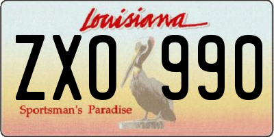 LA license plate ZXO990