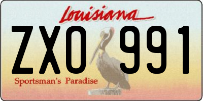 LA license plate ZXO991