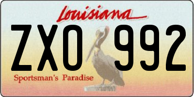 LA license plate ZXO992