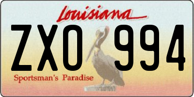 LA license plate ZXO994