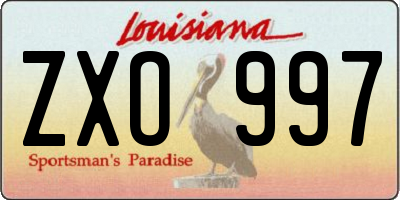 LA license plate ZXO997