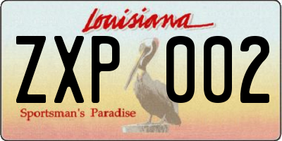 LA license plate ZXP002