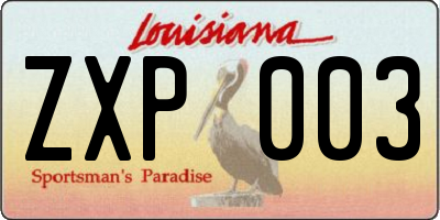 LA license plate ZXP003