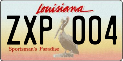 LA license plate ZXP004