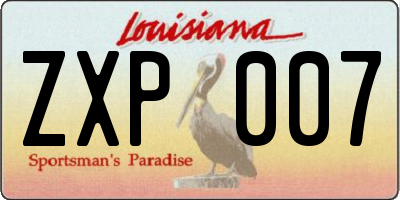 LA license plate ZXP007