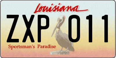 LA license plate ZXP011