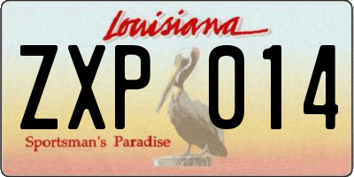 LA license plate ZXP014
