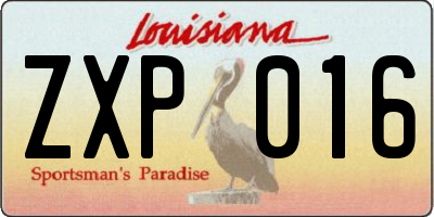 LA license plate ZXP016