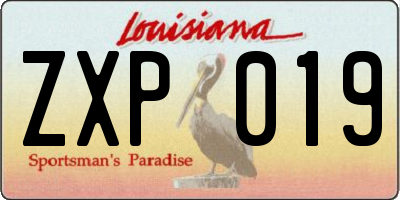 LA license plate ZXP019