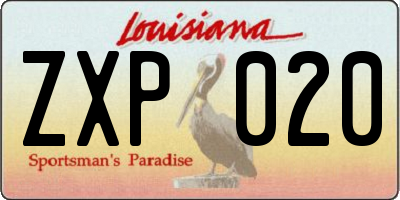 LA license plate ZXP020