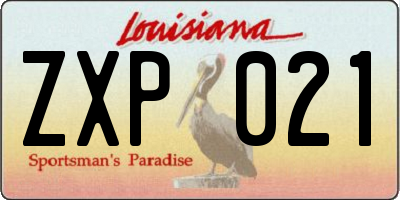 LA license plate ZXP021