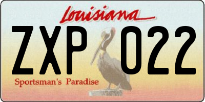 LA license plate ZXP022