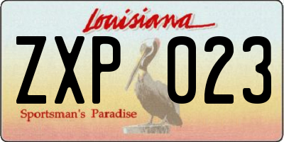 LA license plate ZXP023