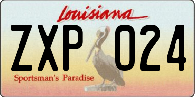 LA license plate ZXP024