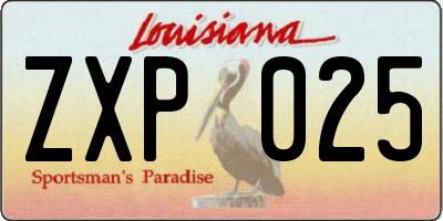 LA license plate ZXP025