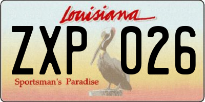 LA license plate ZXP026