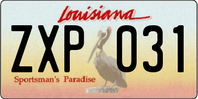 LA license plate ZXP031